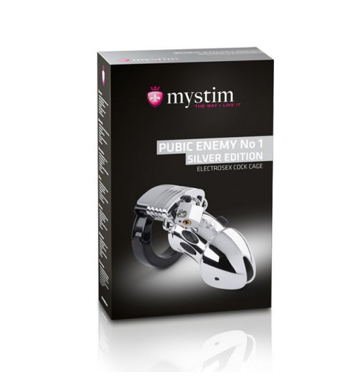 Мужской пояс верности Pubic Enemy No1 Silver Edition