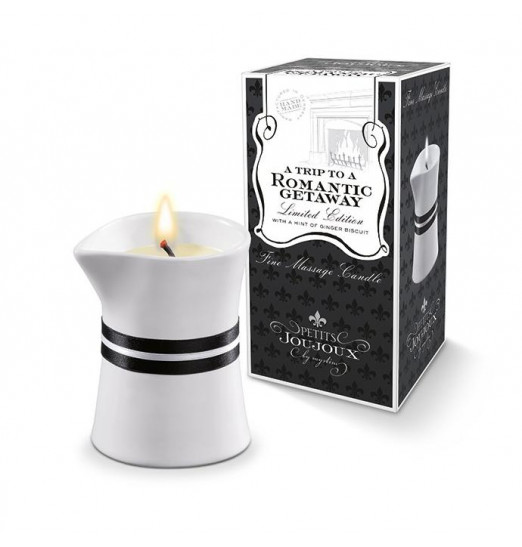 Массажное масло в виде малой свечи Petits Joujoux Romantic Getaway с ароматом мяты и имбирного бисквита