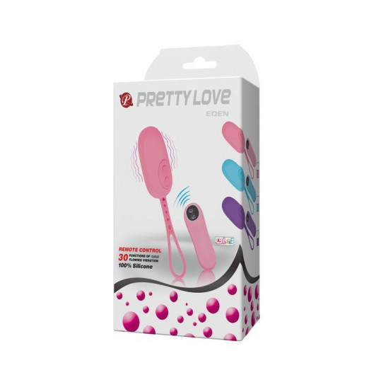 Лиловое виброяичко с 30 функциями вибрации и дистанционным управлением