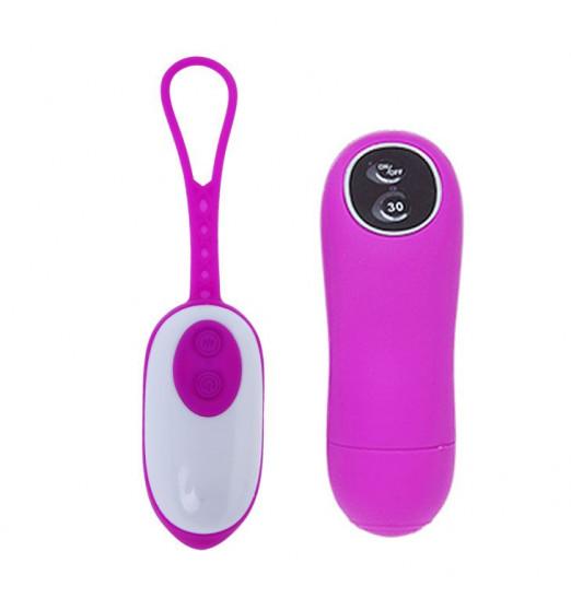 Лиловое виброяичко с 30 функциями вибрации и дистанционным управлением