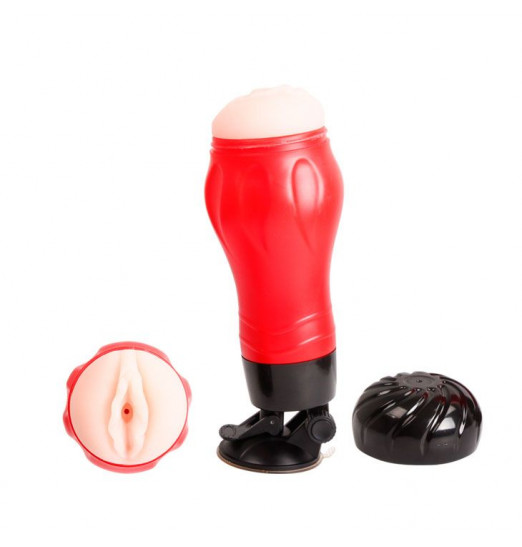 Мастурбатор-вагина Flora с 12 режимами вибрации и присоской