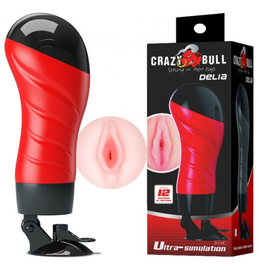 Мастурбатор-вагина Delia с вибрацией и присоской