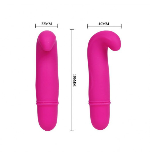 Силиконовый мини-вибратор Dana с загнутым кончиком - 10,6 см.