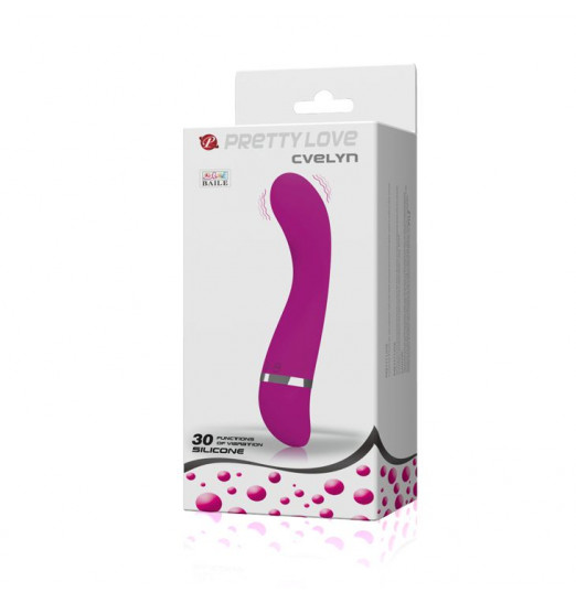 Лиловый вибратор Cvelyn - 18,9 см. Лиловый вибратор Cvelyn - 18,9 см.