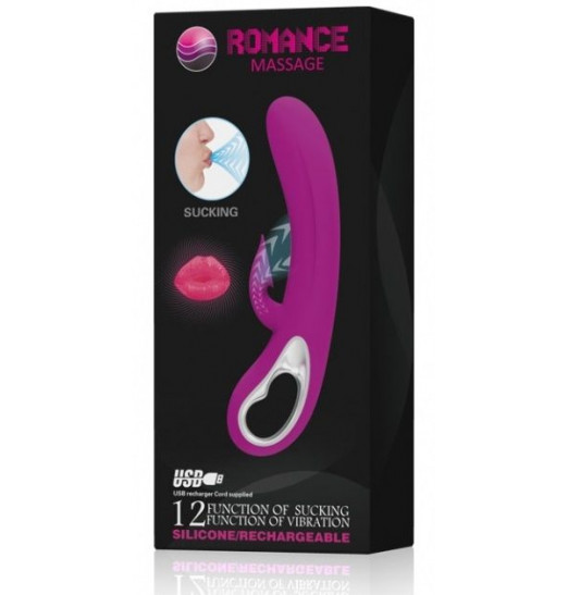 Хай-тек вибратор с присасывающимся клиторальным отростком Romance - 24 см.