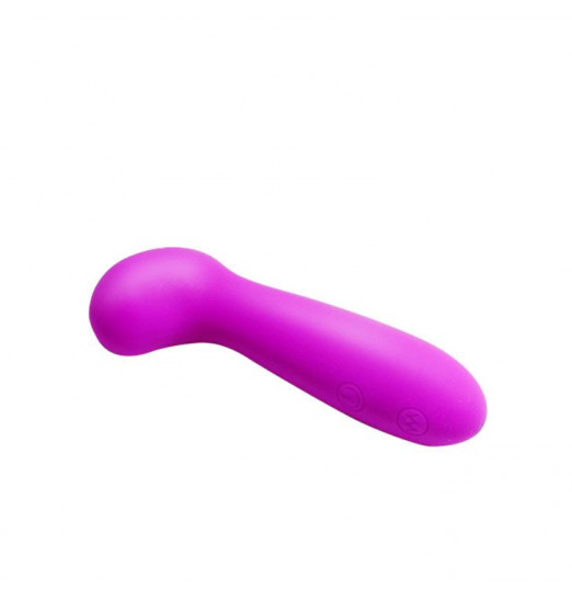 Вибратор с загнутой продолговатой головкой Hiram - 12,6 см.