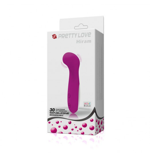 Вибратор с загнутой продолговатой головкой Hiram - 12,6 см.