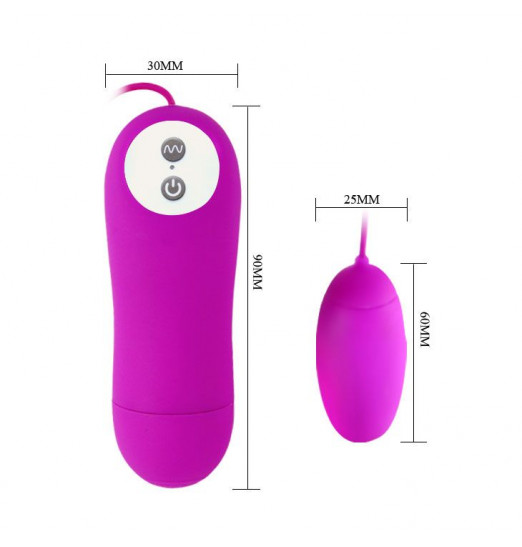 Гладкое силиконовое виброяичко Eunice с выносным пультом