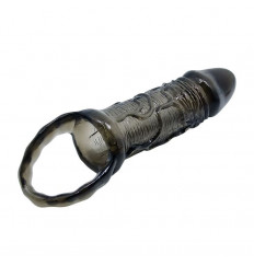 Фаллическая насадка на пенис с подхватом мошонки - 15 см.