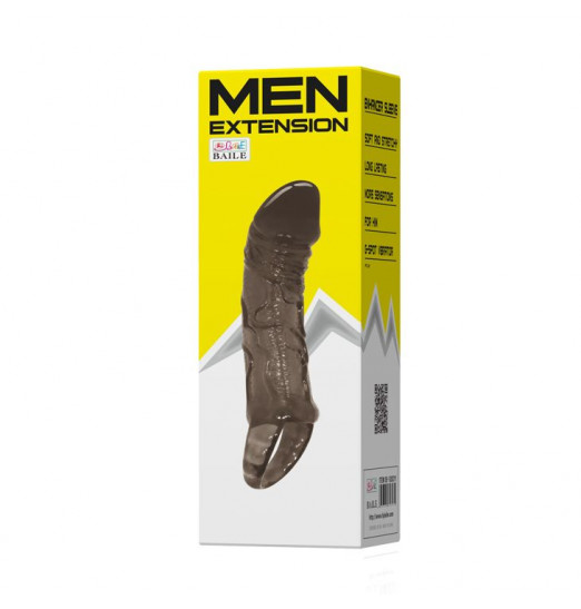 Фаллическая насадка на пенис с подхватом мошонки - 15 см.