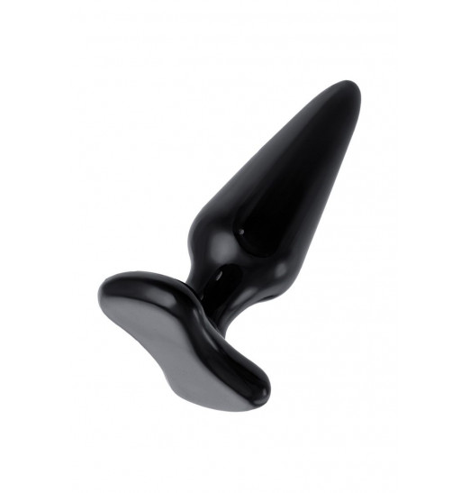 Черная стеклянная анальная втулка - 11 см.