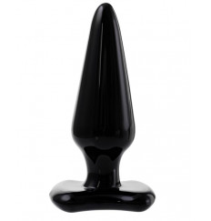 Черная стеклянная анальная втулка - 11 см.