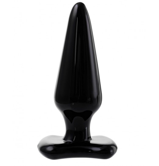 Черная стеклянная анальная втулка - 11 см.