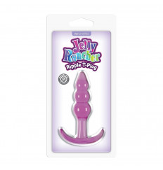 Фиолетовая анальная пробка Jelly Rancher T-Plug Ripple Purple - 10,9 см.
