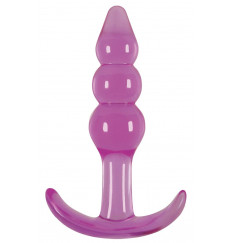 Фиолетовая анальная пробка Jelly Rancher T-Plug Ripple Purple - 10,9 см.
