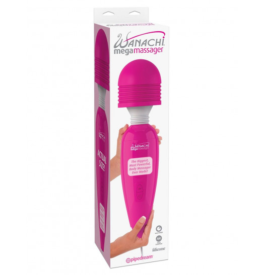 Розовый вибромассажер Mega Wanachi - 43 см. Розовый вибромассажер Mega Wanachi - 43 см.
