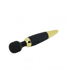 Чёрно-золотой вибромассажер для тела и эрогенных зон Power Wand