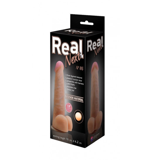 Телесный фаллоимитатор  на присоске  REAL Next №86 - 20,5 см.