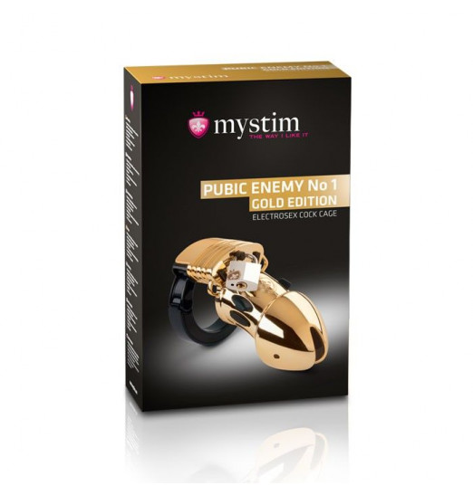 Золотистый пояс верности Pubic Enemy No1 Gold Edition для электростимуляции Золотистый пояс верности Pubic Enemy No1 Gold Edition для электростимуляции