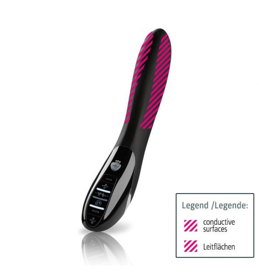 Черный вибратор с миостимуляцией Mystim Electric Eric Black Edition - 27 см.