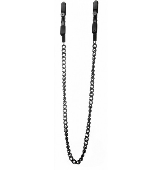 Зажимы на соски с чёрной цепочкой Ouch!