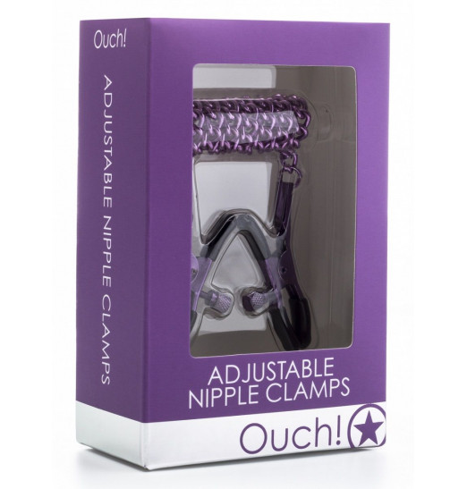 Зажимы на соски с фиолетовой цепочкой Ouch!