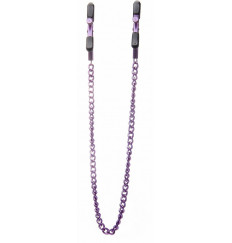 Зажимы на соски с фиолетовой цепочкой Ouch!