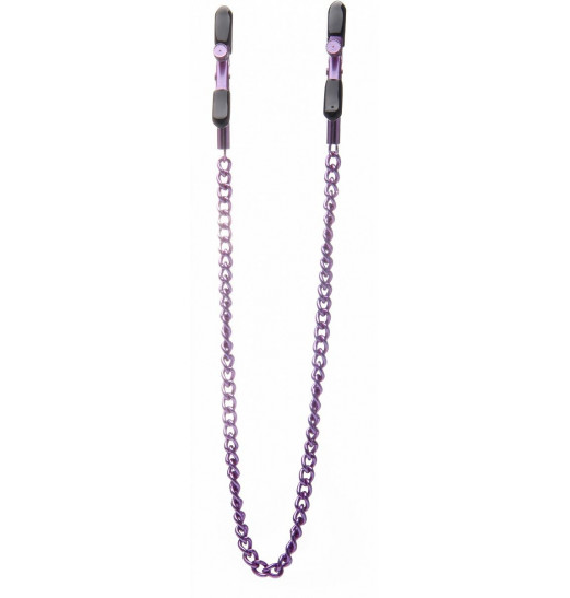 Зажимы на соски с фиолетовой цепочкой Ouch!