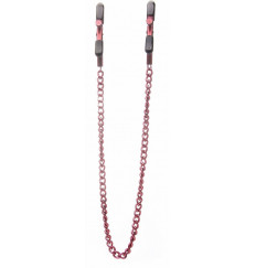 Зажимы на соски с красной цепочкой Ouch!