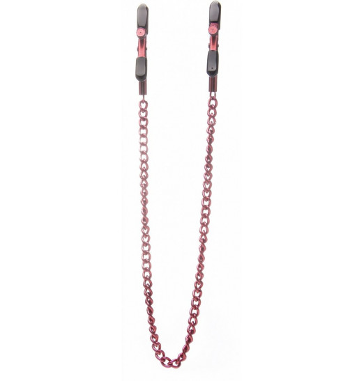 Зажимы на соски с красной цепочкой Ouch!
