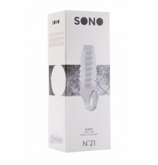 Прозрачная насадка на пенис SONO №21 с открытой головкой