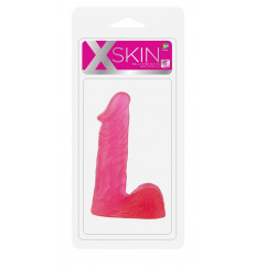 Розовый гелевый фаллоимитатор XSKIN 6 PVC DONG - 15 см.