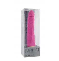 Розовый вибратор-реалистик с венками PURRFECT SILICONE CLASSIC 7.1INCH PINK  - 18 см.