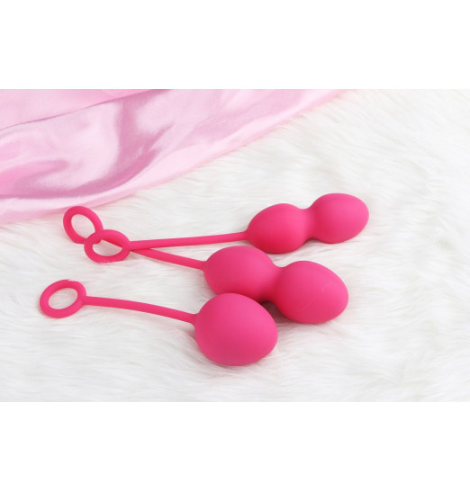 Набор розовых вагинальных шариков Nova Ball со смещенным центром тяжести Набор розовых вагинальных шариков Nova Ball со смещенным центром тяжести