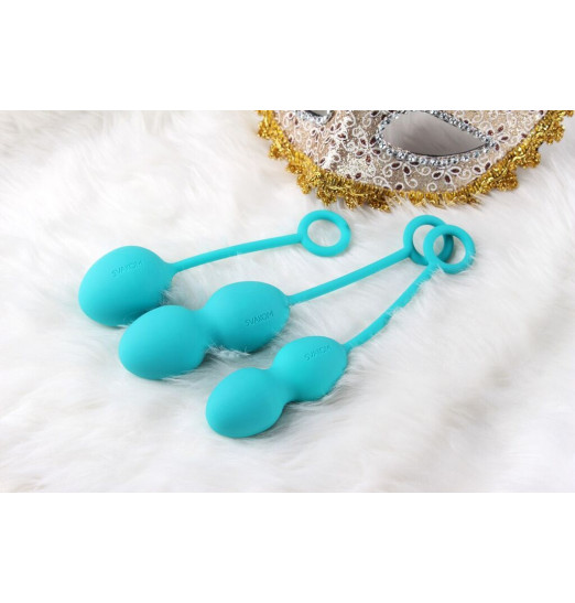 Набор зелёных вагинальных шариков Nova Ball со смещенным центром тяжести Набор зелёных вагинальных шариков Nova Ball со смещенным центром тяжести