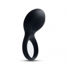 Чёрное перезаряжаемое эрекционное виброкольцо Tyler