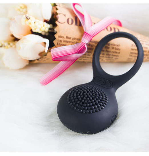 Чёрное перезаряжаемое эрекционное виброкольцо Tyler