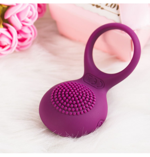 Фиолетовое перезаряжаемое эрекционное виброкольцо Tyler