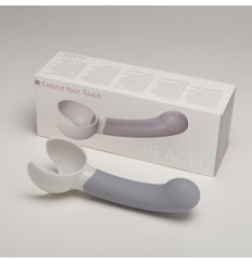 Серая насадка Reach для вибромассажёра Revel Body - 14 см.