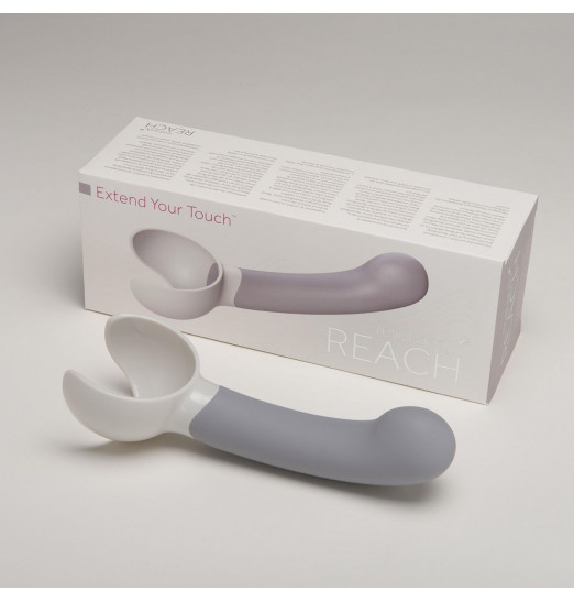 Серая насадка Reach для вибромассажёра Revel Body - 14 см. Серая насадка Reach для вибромассажёра Revel Body - 14 см.