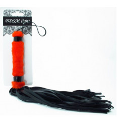 Нежная плеть с красным мехом BDSM Light - 43 см.