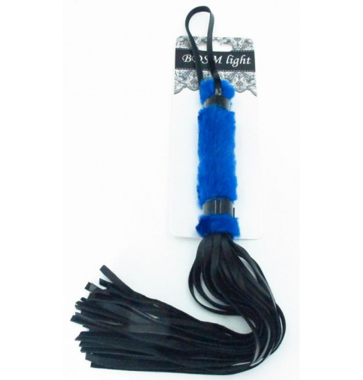 Нежная плеть с синим мехом BDSM Light - 43 см.