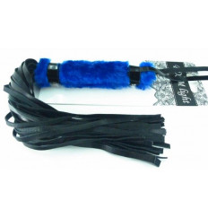Нежная плеть с синим мехом BDSM Light - 43 см.