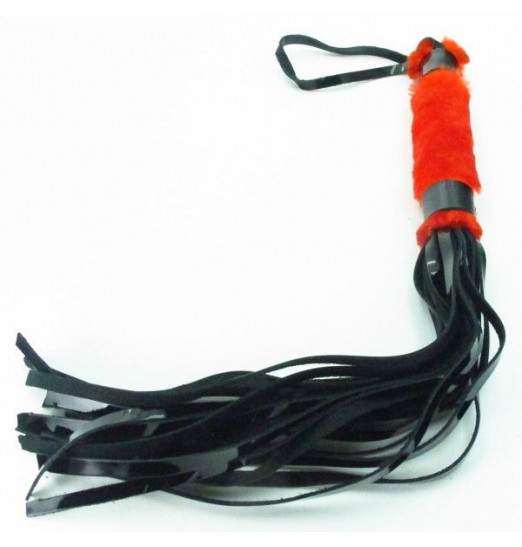 Плеть из лака с красным мехом BDSM Light - 43 см. Плеть из лака с красным мехом BDSM Light - 43 см.
