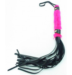 Плеть из лака с розовым мехом BDSM Light - 43 см.