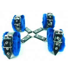 Набор фиксаторов с синим мехом BDSM Light