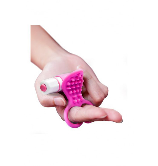 Розовый вибростимулятор с петлями для пальцев SEE YOU FINGERING PINK