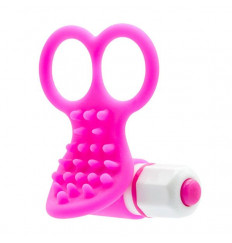 Розовый вибростимулятор с петлями для пальцев SEE YOU FINGERING PINK