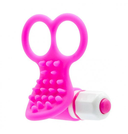 Розовый вибростимулятор с петлями для пальцев SEE YOU FINGERING PINK