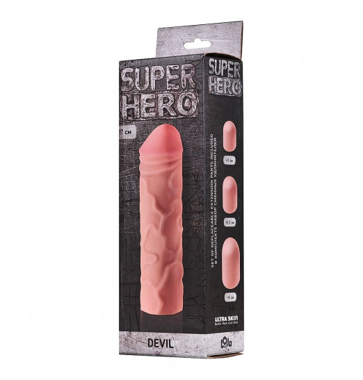 Фаллоудлинитель SUPER HERO Dewil - 17,5 см.